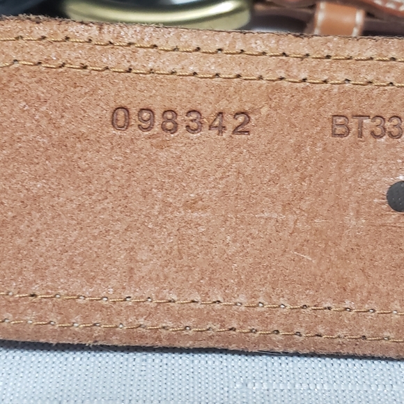 Fossil NWT Stretch Khaki Stripe Elastic Belt Sz L - Picture 7 of 9